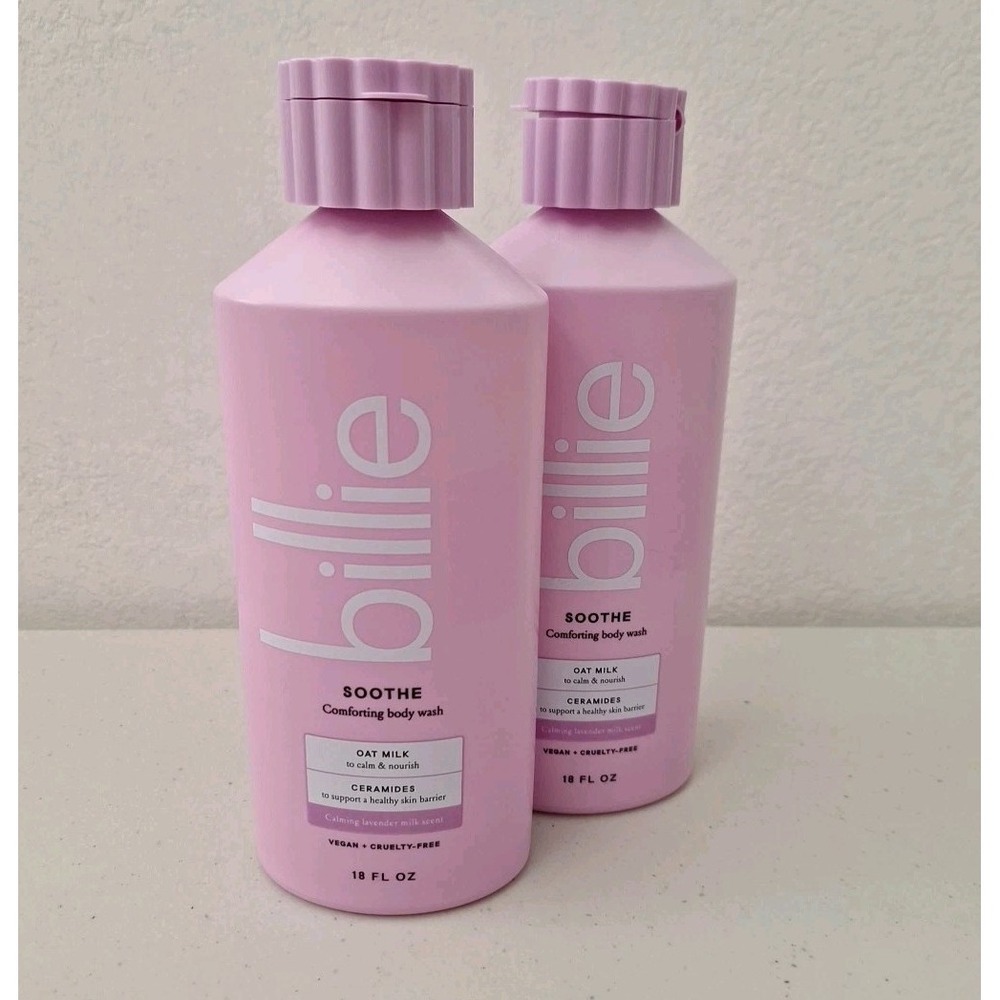 Billie Soothe Comforting Body Wash Ceramides Oat & Lavender Milk Set 2 NEW USA